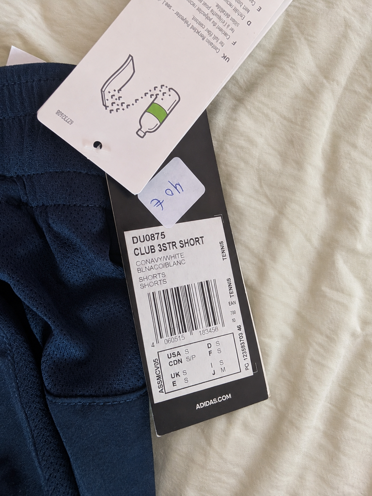 Short Adidas Club 3 Stripes Short Navy – Talla S