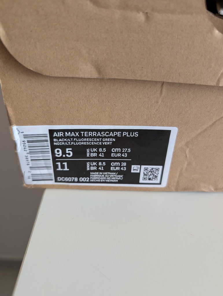 Zapatillas Casual Nike Air Max Terrascape Plus Black Lime – Talla 43