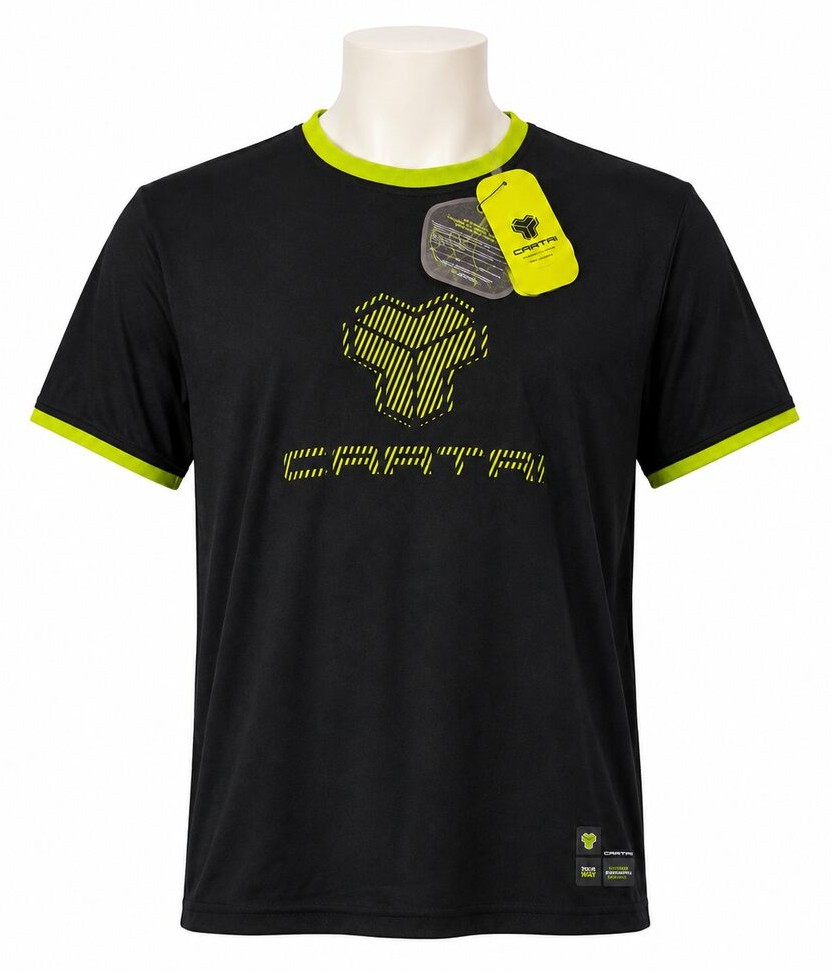 Camiseta Cartri Negra / Verde Lima – Talla XL